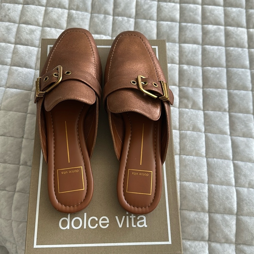 Dolce Vita Copper Metallic Slides